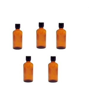 Empty Aromatherapy Glass Bottle For Tincture  Beauty Ointments Essential Oils Lotions Child Resistant Lid 100ml 5 Pieces by Nailycious Www.Nailycious.co.uk